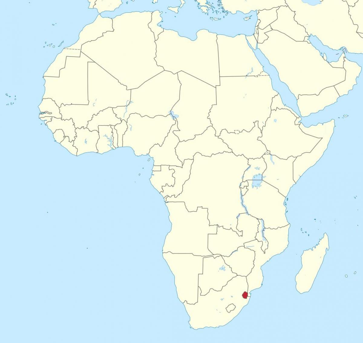 Kaart van Swaziland-afrika