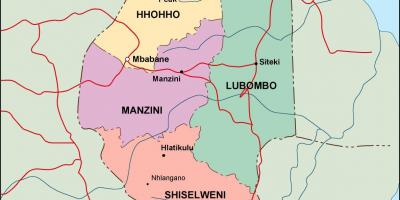 Kaart van Swaziland