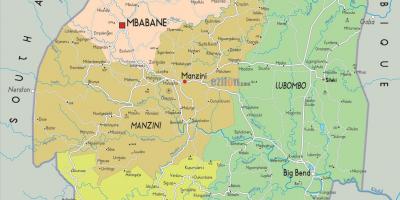 Kaart van manzini, Swaziland