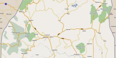 Kaart van Swaziland met wegen
